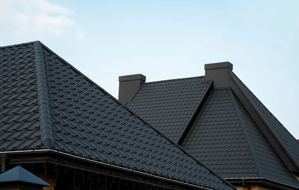 Black residential metal roof