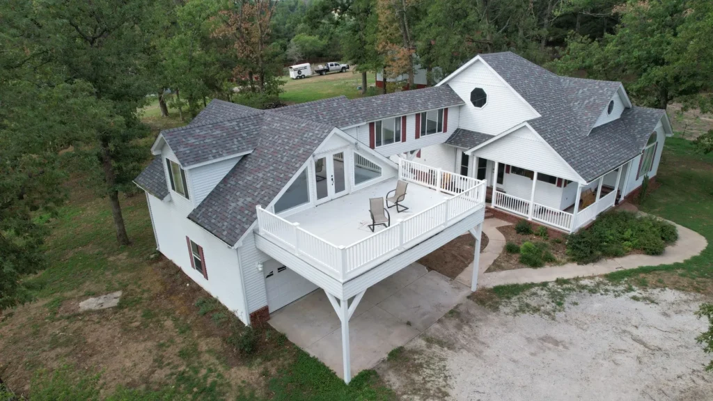 newly shingled low slope roofing